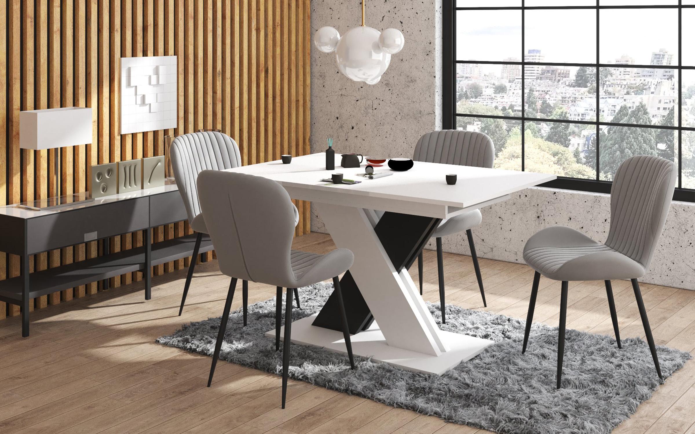 Dining table Patricia 1, white + black  1